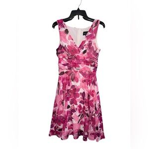 Connected Apparel Pink Floral Dress Size 10